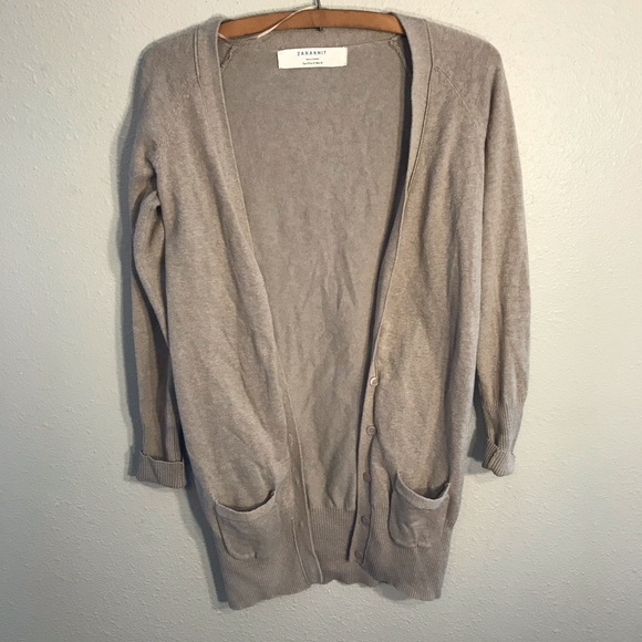 Womens Zaraknit Brown Cardigan With Size Small - Picture 4 of 5